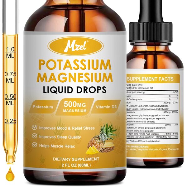 Potassium Magnesium Drops Manufacturer - Private Label Natural with Calcium Vitamin D3 Zinc