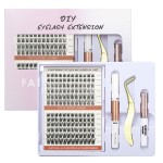 睫毛延长工厂-批发手工单簇貂毛DIY
