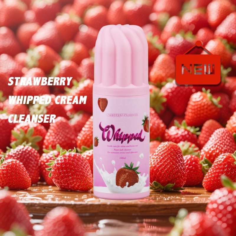 Lash Cleanser Factory - OEM Custom Logo Strawberry Whipped Cream 100ml Cleaner