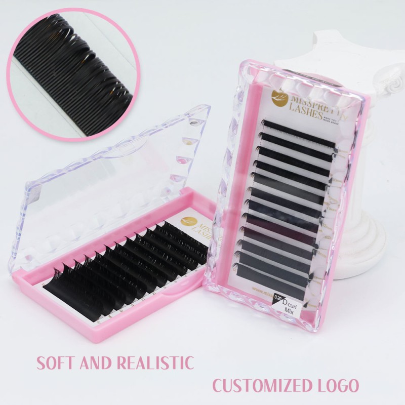 Eyelash Extension Manufacturer - OEM Individual Korean PBT Fiber Synthetic Lashes