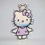 睫毛板工厂-OEM白色亚克力Hello Kitty磁力延长贴