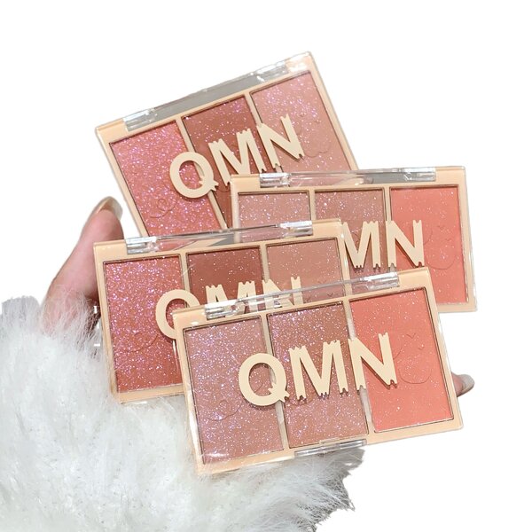 Blush Palette Manufacturer - QMN Private Label - 3 Color Matte Pearl Bronzer Face Powder