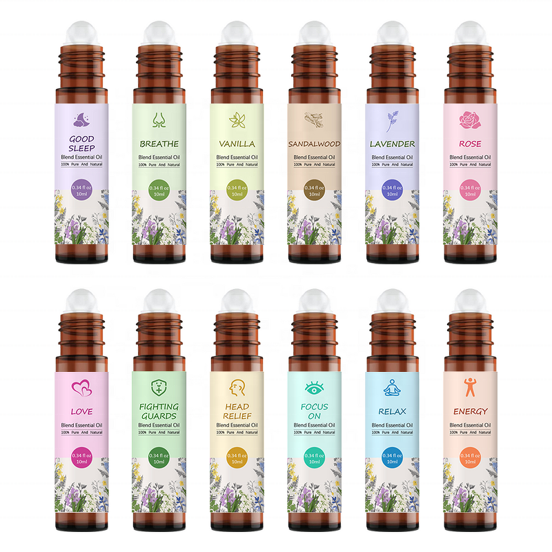 Massage Oil Manufacturer - Pure Plant Essential Sweet Odor Aromatherapy Blend Rolling Ball for Headache