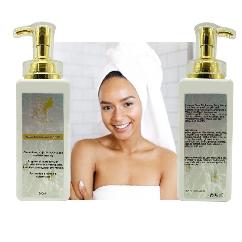Brightening Body Lotion Manufacturer - Glutathion Kojic Acid Collagen Brighten Skin Treat Tough Dark Skin