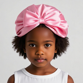 Baby Bonnet Manufacturer - Satin with Elastic Band For Kids Cute Cartoon Sleeping Cap