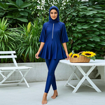 Swimsuit Manufacturer - Full Covered Hijab 3 Pcs Long Sleeve Top Pants for Muslim Women