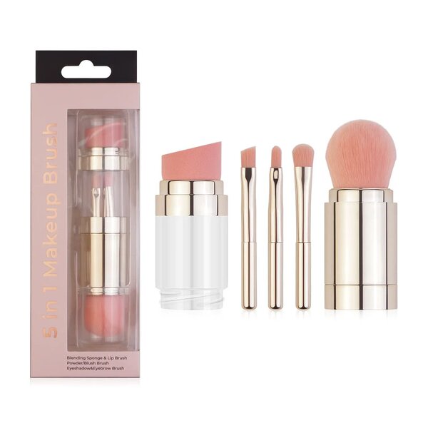 Makeup Brush Set Manufacturer - 4 in 1 Retractable for Eyeshadow Lip Concealer Blush Foundation