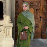 Dress Manufacturer - Black Long Sleeve Islamic Style Muslim Ladies Satin Abaya