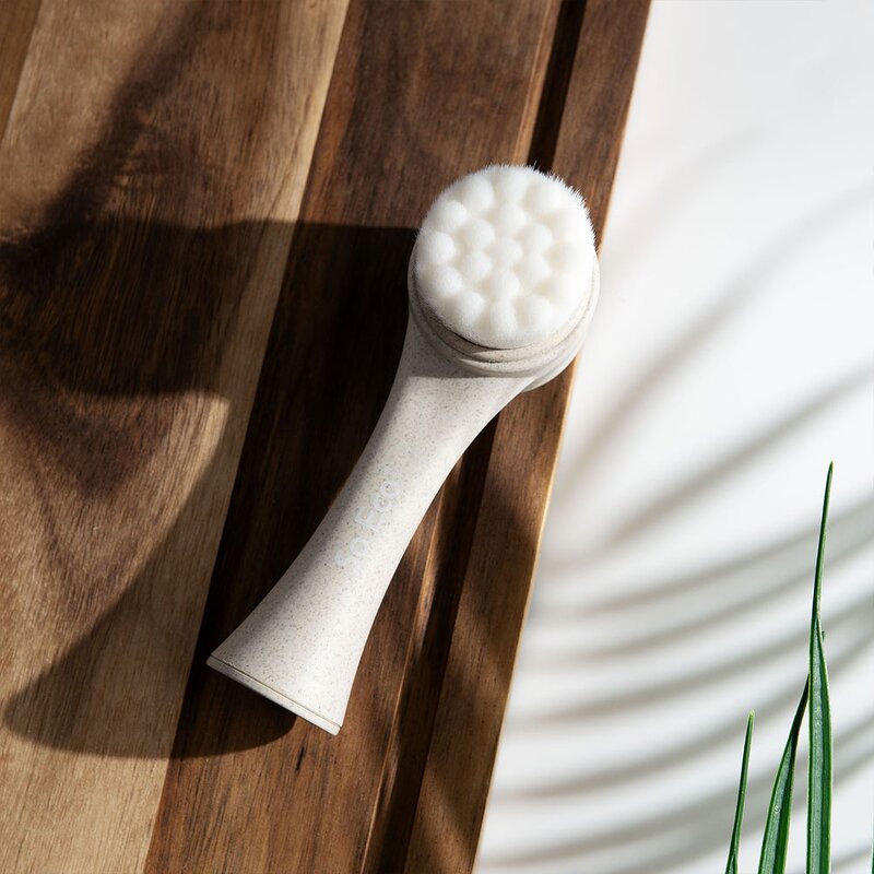 Facial Cleansing Brush Manufacturer - Biodegradable Wheat Straw Handle Manual 2 in 1