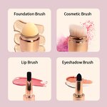 Makeup Brush Set Manufacturer - 4 in 1 Retractable for Eyeshadow Lip Concealer Blush Foundation