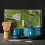 Matcha Tea Set Manufacturer - Japanese Matcha Tea Gift Box Bamboo Whisk Ceramic Brush Stand