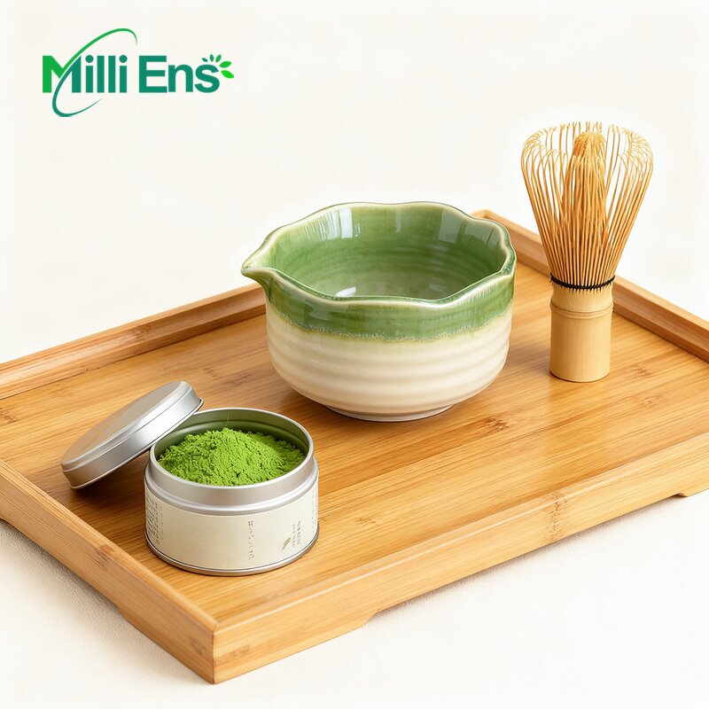 Matcha Tea Set Manufacturer - Japanese Ceremony Tin Can Matcha Kit Sifter Shaker Steel Bowl Tumbler