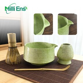 Matcha Tea Tool Manufacturer - E80 Custom Matcha Bowl Bamboo Whisk Custom Logo Tea Set 2/4/5/7 Pcs