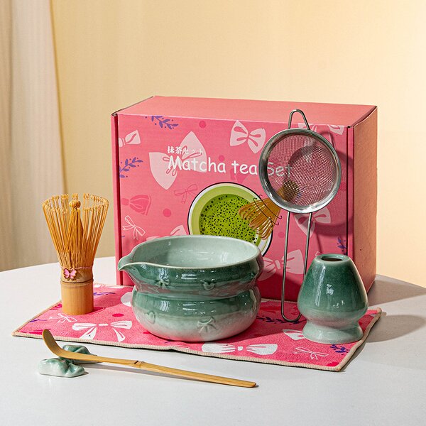 Matcha Tea Tool Manufacturer - Hot New Design Bamboo Whisk Bowl Set Green Tea Powder Accessories