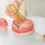 Matcha Tea Tool Manufacturer - Hot New Design Bamboo Whisk Bowl Set Green Tea Powder Accessories