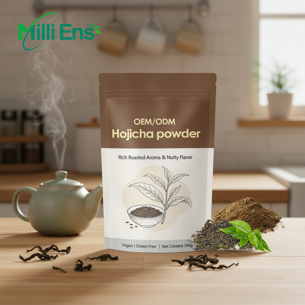Hojicha Tea Powder Manufacturer - E141 OEM ODM Private Label Rich Roasted Aroma Yellowish Brown
