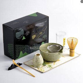 Matcha Tea Set Manufacturer - 7pcs Japanese Tea Tools Bamboo Whisk Starter Set Whisk Holder