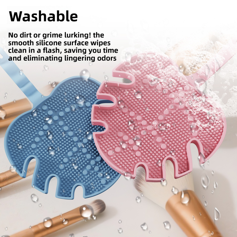 Makeup Brush Cleaning Pad Factory - Silicone Maple Leaf Design