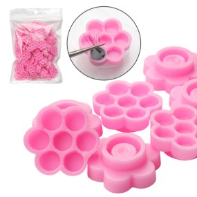 Eyelash Glue Tray Factory - 100pcs 8 Holes Flower Design