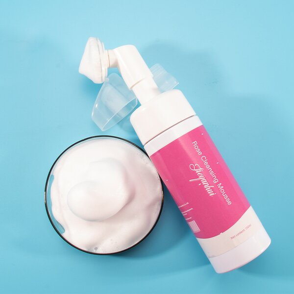 Facial Cleanser Manufacturer - 120ml OEM Private Label Rose Face Wash Foam Cleansing Mousse Cleanser