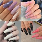 Nail Tips Set Manufacturer - 24 Grids Box Coffin Almond - Softgel Multi Color Press on