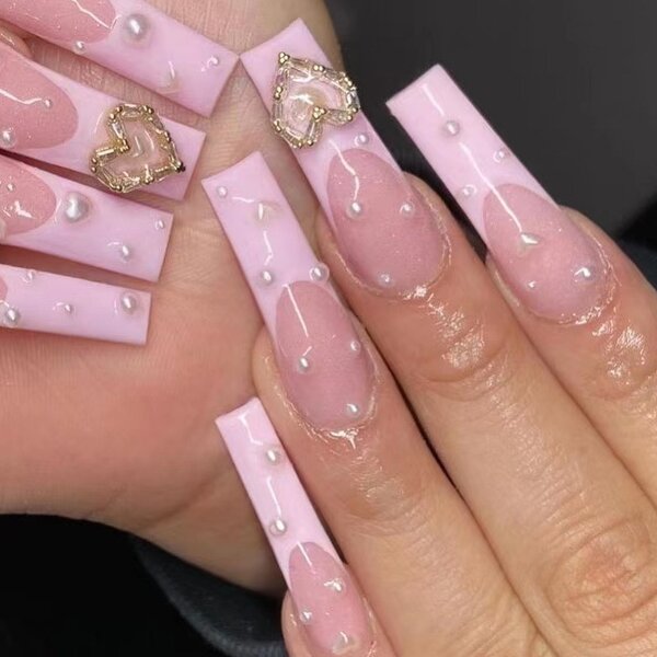 Nail Tips Manufacturer - Ballet Coffin Heart-shaped Pearl White - French Manicure Stick Wholesale