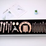 Makeup Brush Set Manufacturer - 23-Piece Diamond Bling - Synthetic Pink Rhinestone Gift Box