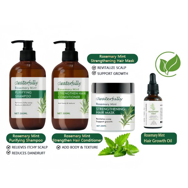 Shampoo Set Manufacturer - Sulfate Free Rosemary Mint Anti-Dandruff Oil Control Keratin Treatment Hair Mask & OEM/ODM