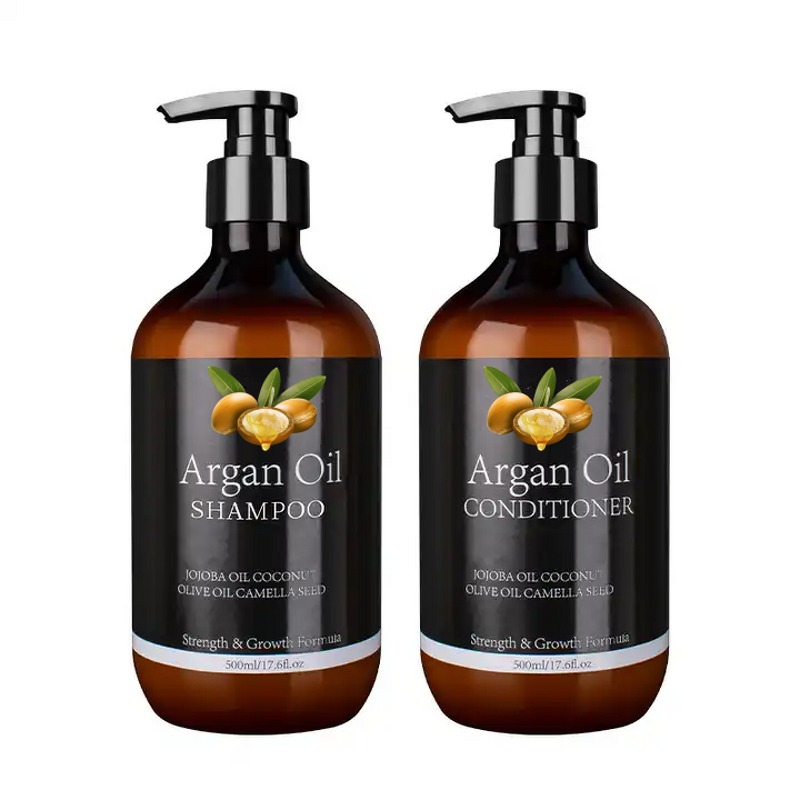 Hair Shampoo Conditioner Manufacturer - Organic Vegan Moroccan Argan Oil Keratin Collagen Sulfate Free for Damage Repair