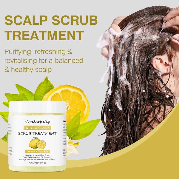 Scalp Scrub Manufacturer - Sea Salt Organic Lemon Citrus Anti Dandruff Detoxifying Spa Massage & OEM/ODM Factory