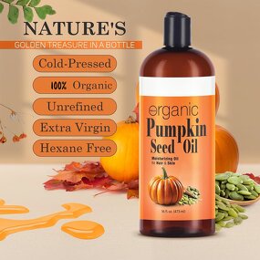 Pumpkin Seed Oil Manufacturer - 100% Pure Organic Moisturizer Unrefined Cold Pressed for Face Hair Body Skin Care Eyelashes & OEM