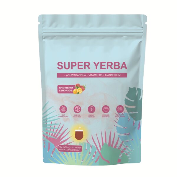 Yerba Mate Instant Tea Powder Manufacturer - Super Peach Mango Flavor Low Sugar with Prebiotics Probiotics