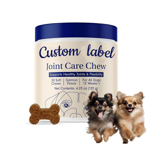 Pet Hip & Joint Soft Chews Manufacturer - Private Label Natural with Glucosamine for Joint Mobility