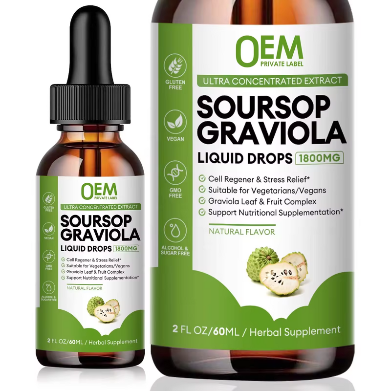 Soursop Graviola Liquid Extract Manufacturer - OEM Organic Pure Multivitamin Drops for Cell & Immune Support