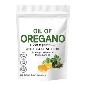 Oil of Oregano Softgel Capsules Manufacturer - Private Label 2-in-1 for Immune Support 180 Count