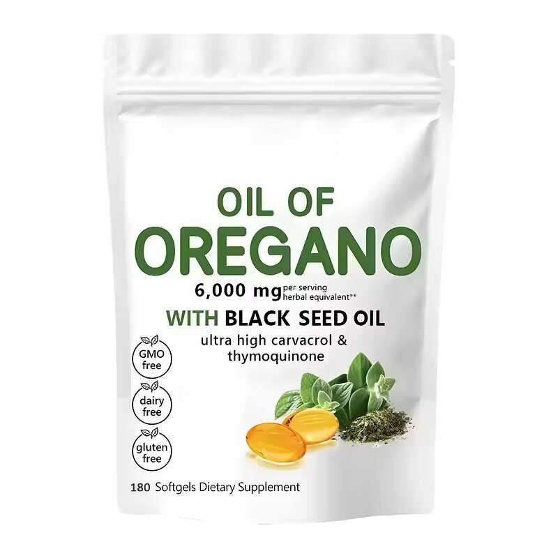 Oil of Oregano Softgel Capsules Manufacturer - Private Label 2-in-1 for Immune Support 180 Count