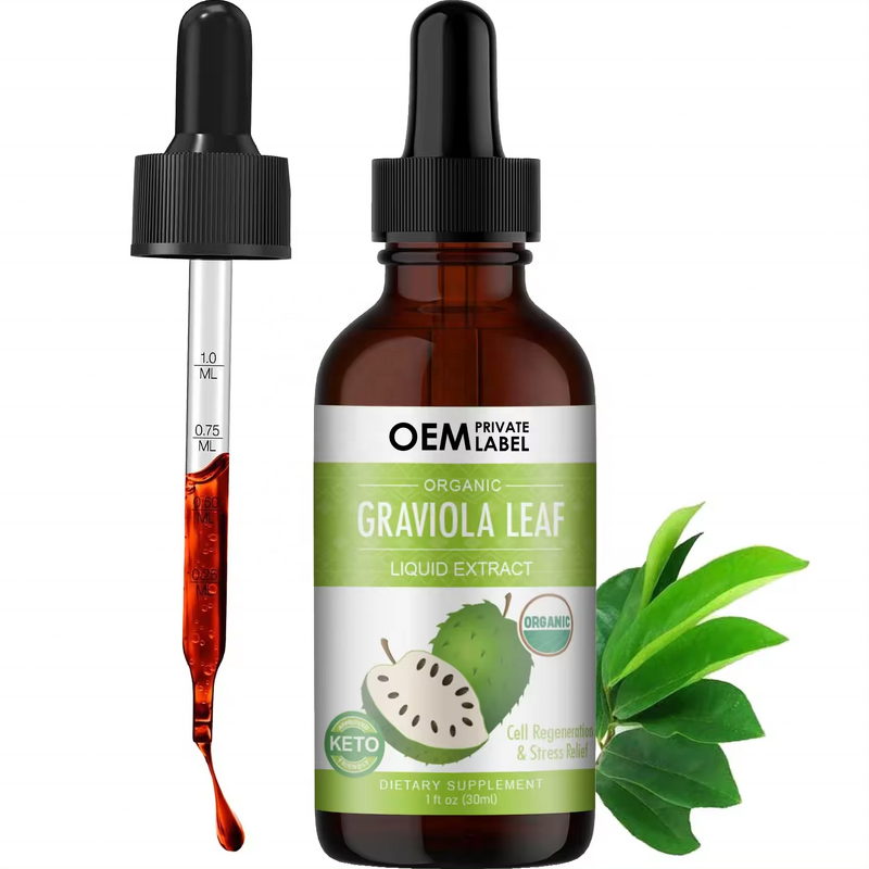 Graviola Leaf Drops Manufacturer - Organic Wild 60ml Soursop Bitters Liquid Extract for Immune Support