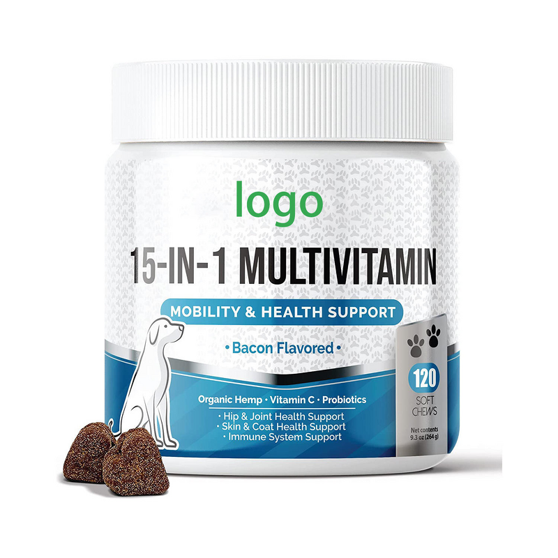 Dog Multivitamin Supplements Manufacturer - Private Label 15 in 1 Chews for Immunity & Heart Health
