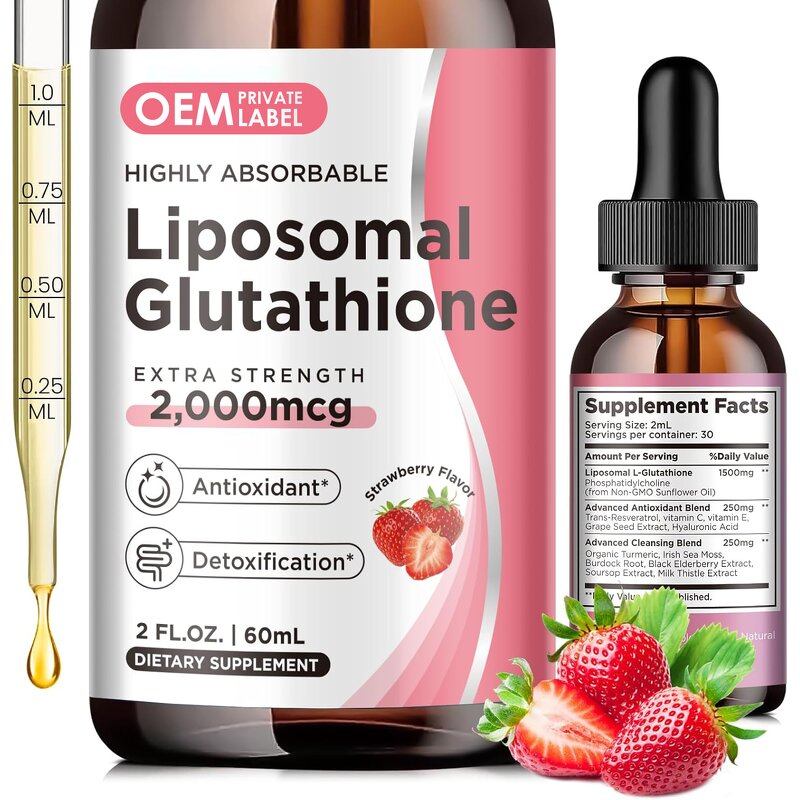Liposomal Glutathione Liquid Supplement Manufacturer - OEM Drops with Vitamin C for Antioxidant & Detox