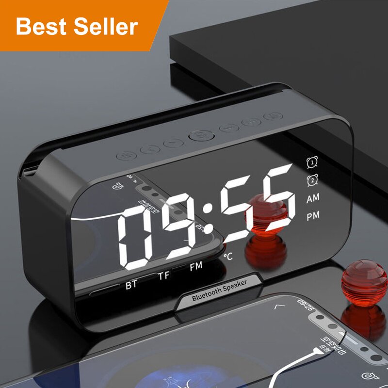 Speaker Manufacturer - Display Holder - Mirror Alarm Clock Wireless Radio Bluetooth
