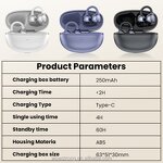 Earphone Manufacturer - V5.4 Open Ear Clip - IPX4 Waterproof RGB Touch Control Low Latency