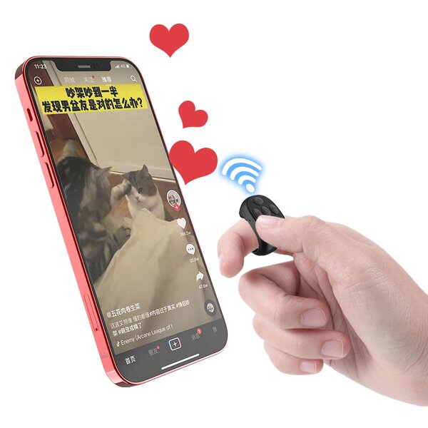 Remote Control Manufacturer - Wireless Phone Control - Ring Finger with Charging Case for iPhone/Android