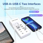 Charger Station Manufacturer - OEM/ODM Logo - 10-in-1 USB Type C Travel Tower 6USB 4Type C