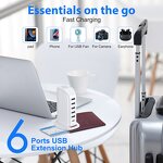 Charger Station Manufacturer - Sailboat Vertical 20W - 6-in-1 USB Type C Travel Tower 1 Meter Cable