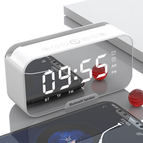 Speaker Manufacturer - HD Desktop Wireless - Mirror LED Display Phone Holder Mini Alarm Clock