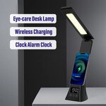 LED Desk Lamp Manufacturer - Folding Touch Dimmable - Wireless Charging Clock for Travel/Gift