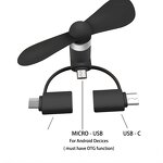 Fan Manufacturer - 2-in-1 Type C Micro USB - Portable Cooler for Android Phones