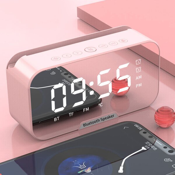 Alarm Clock Manufacturer - Digital Display - Bluetooth Speaker Phone Stand for Bedroom/Gift