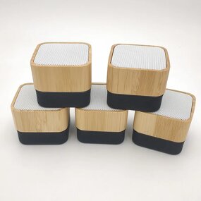 Bluetooth Speaker Manufacturer - Bamboo Wooden - Rechargeable with LED Light Home Gift TF Card