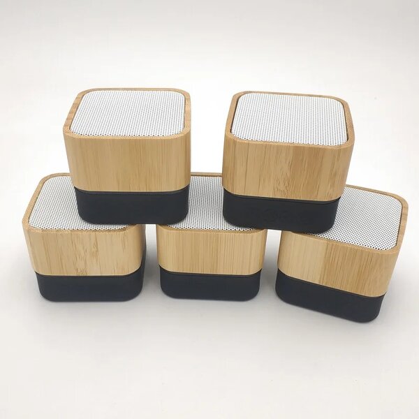 Bluetooth Speaker Manufacturer - Bamboo Wooden - Rechargeable with LED Light Home Gift TF Card